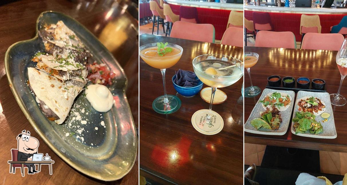 Take a seat at one of the tables at POMPA