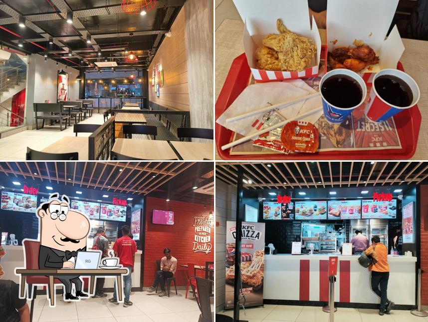 Take a seat at one of the tables at KFC