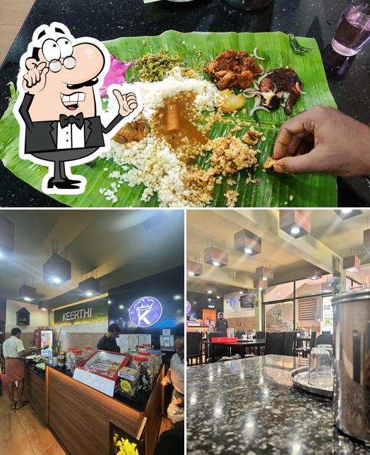 Take a look at the image displaying interior and food at Royal keerthi