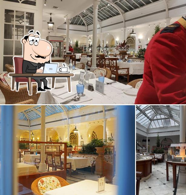 Take a seat at one of the tables at The Raj Pavillion