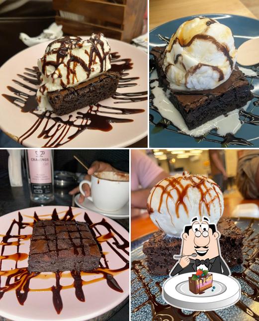 Chocolate cake at Cravings Cafe