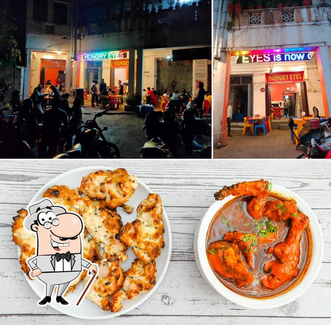 The restaurant's exterior and food