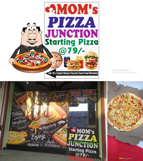 At Mom's pizza junction, you can get pizza