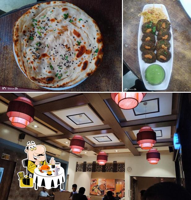 The photo of food and interior at L & T Canteen