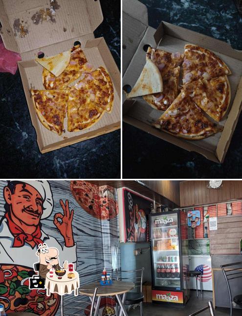 Take a look at the picture displaying food and interior at Pizza 369