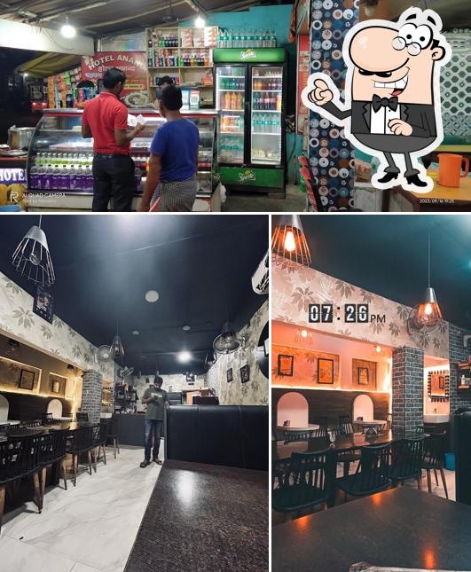 Take a seat at one of the tables at Kathi Junction