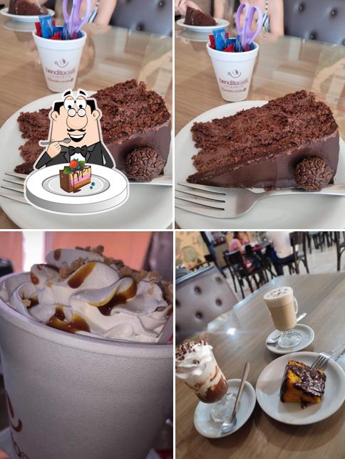 Bolo de chocolate em Bendito Café