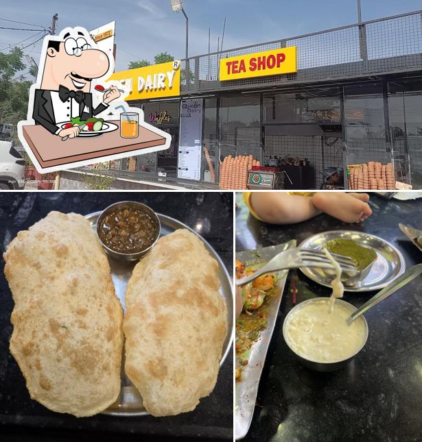 Check out the image displaying food and interior at Guru Nanak dhaba -best restaurant in haridwar
