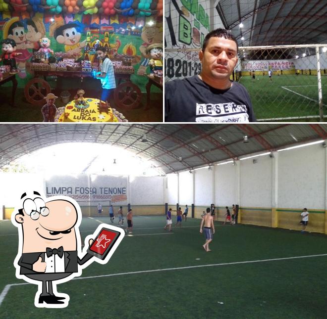 A imagem da exterior e bolo no Arena Brasil Bar Restaurante Arena De Footebol