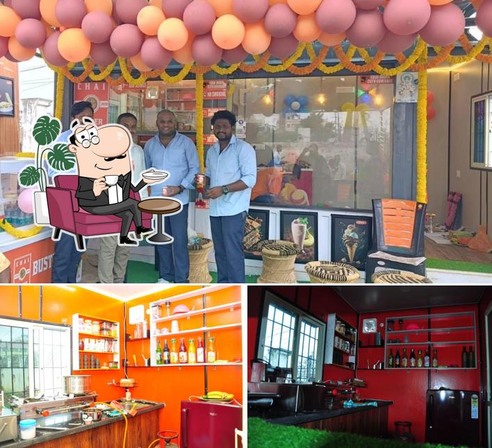 The restaurant's interior and food