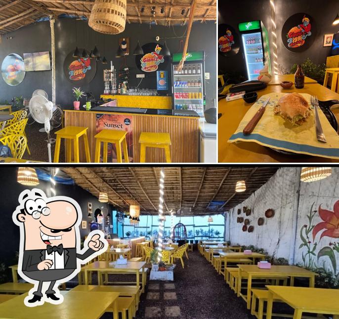 The interior of Ginnis biggie burger