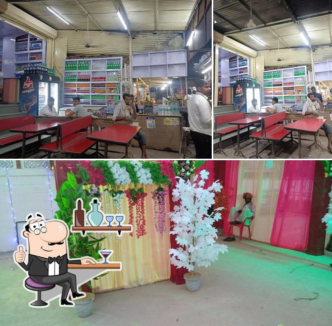 This is the picture displaying interior and food at Jai Bhawani Hotel