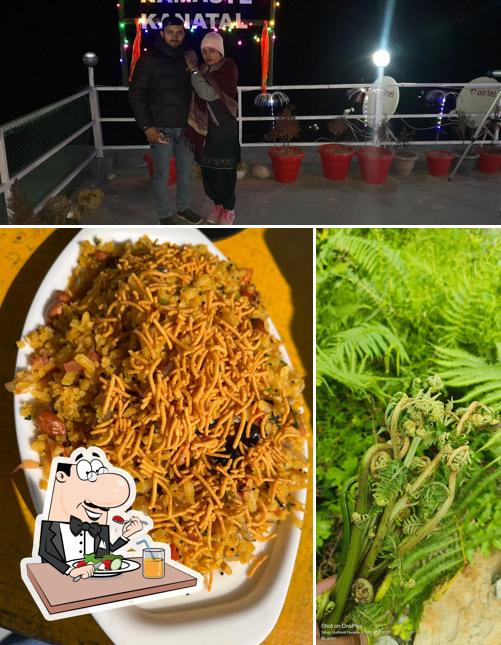Take a look at the picture showing food and beverage at Namaste Kanatal