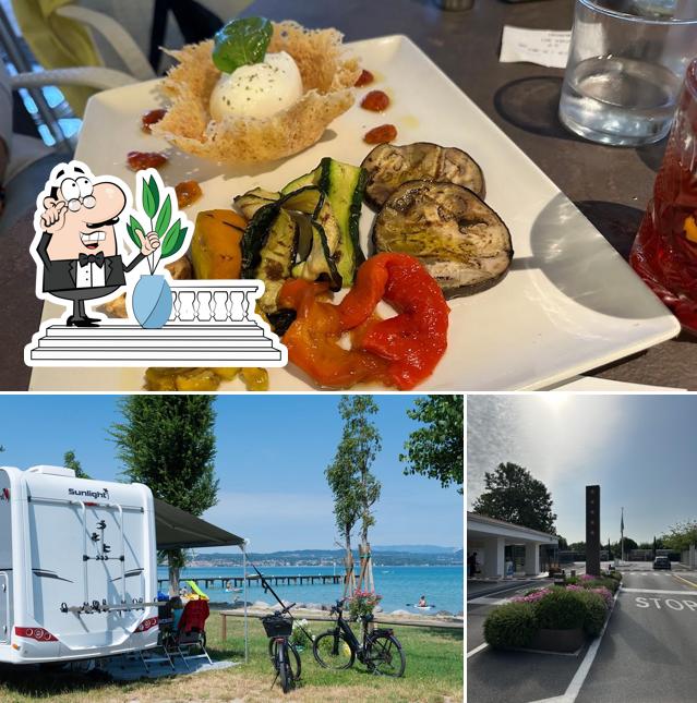 La esterno e cibo del ristorante