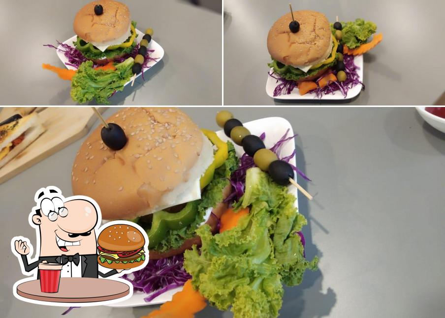 Try out a burger at Pizza punch