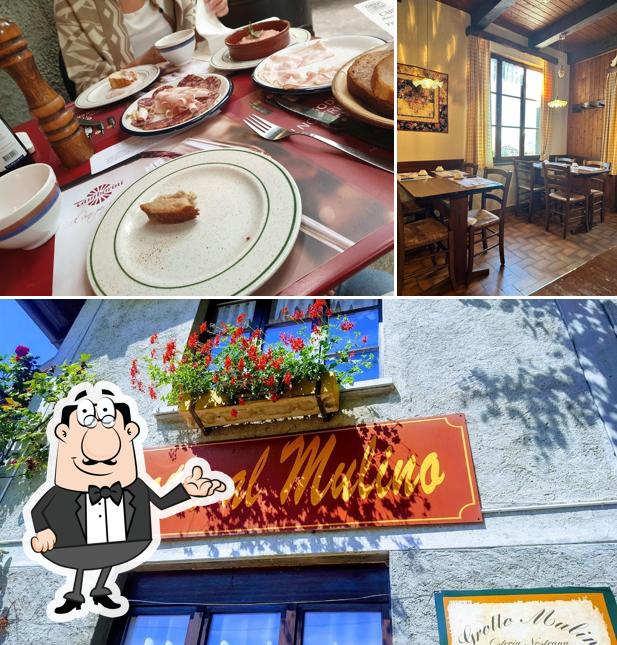 Gli interni di Grotto al Mulino