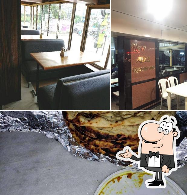 The restaurant's interior and food