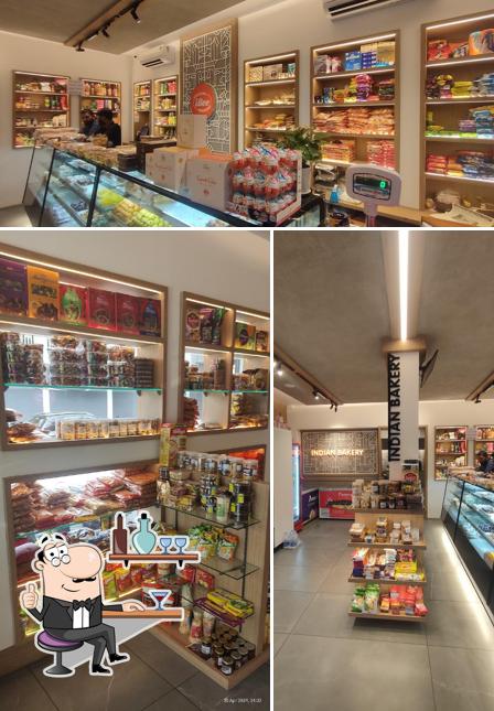 Take a seat at one of the tables at Indian Bakery