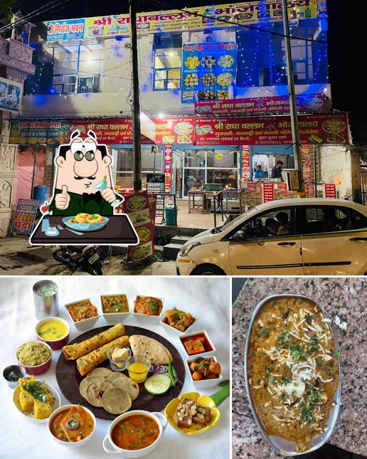 The photo of food and exterior at Shri Radha Ballabh Restaurant
