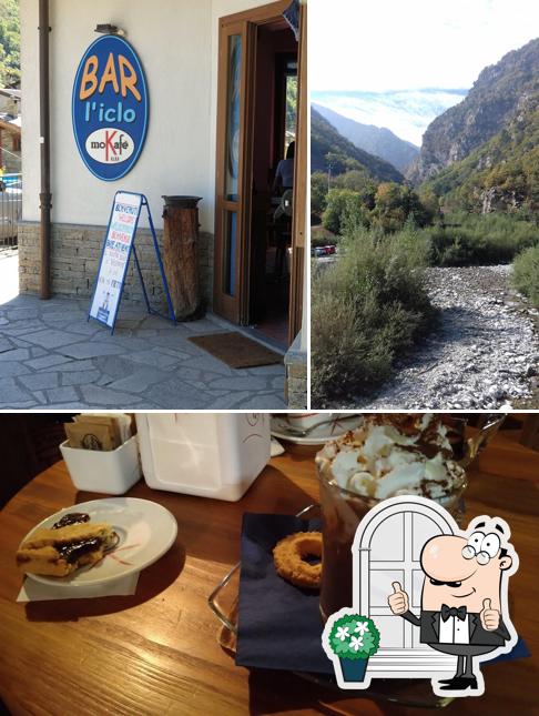 Tra le diverse cose da Bar l'iclo si possono trovare la esterno e cibo