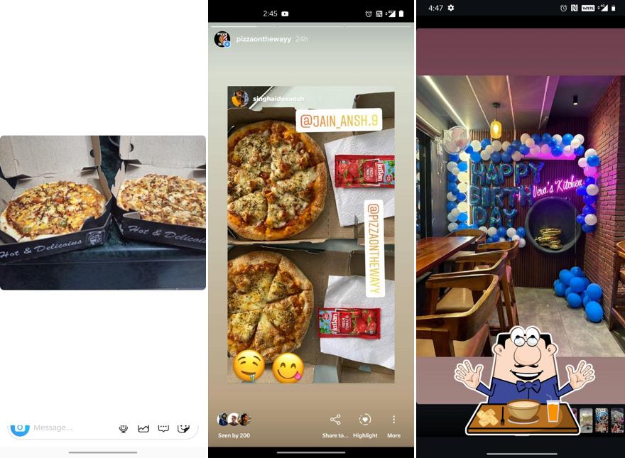 Food at Pizza on the way