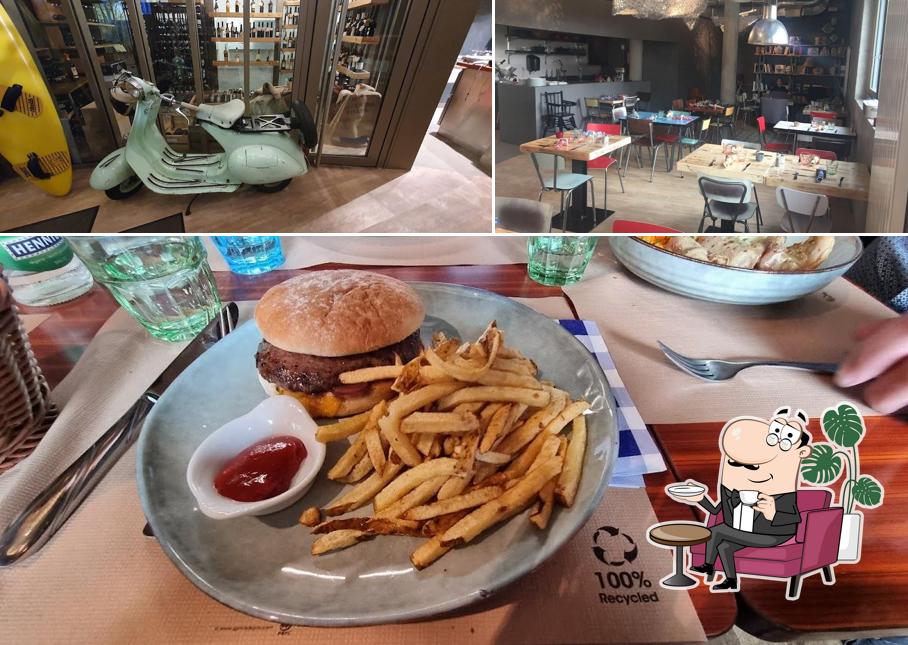 Tra le diverse cose da Chez Tof si possono trovare la interni e cibo