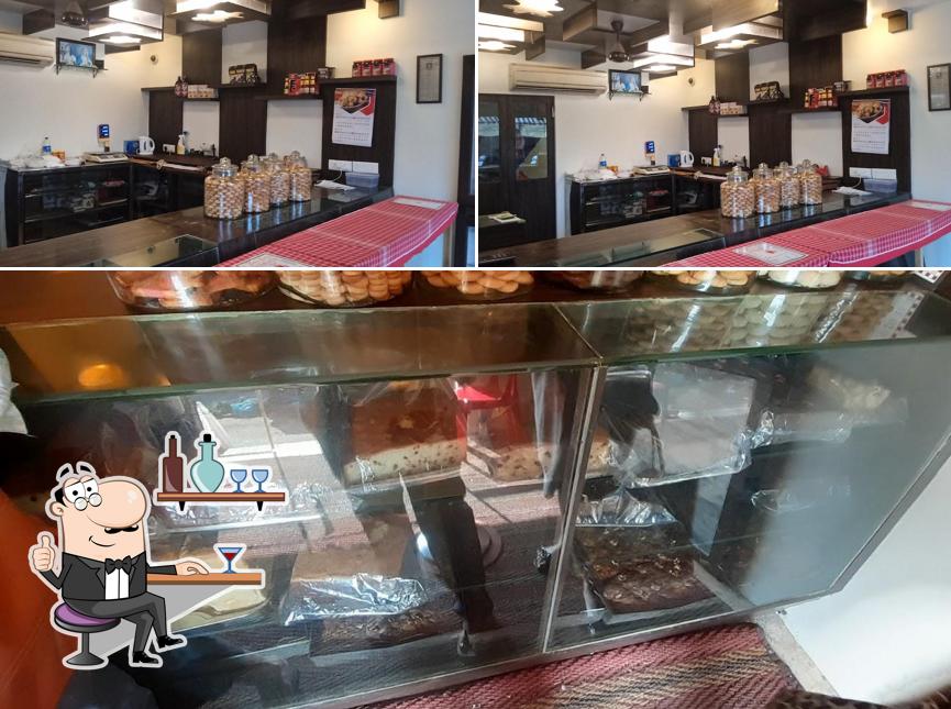 This is the picture showing interior and dessert at St Francis Bakery