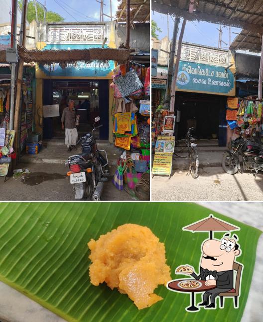 Take a look at the photo depicting exterior and food at Sri Venkatesa Bhavan