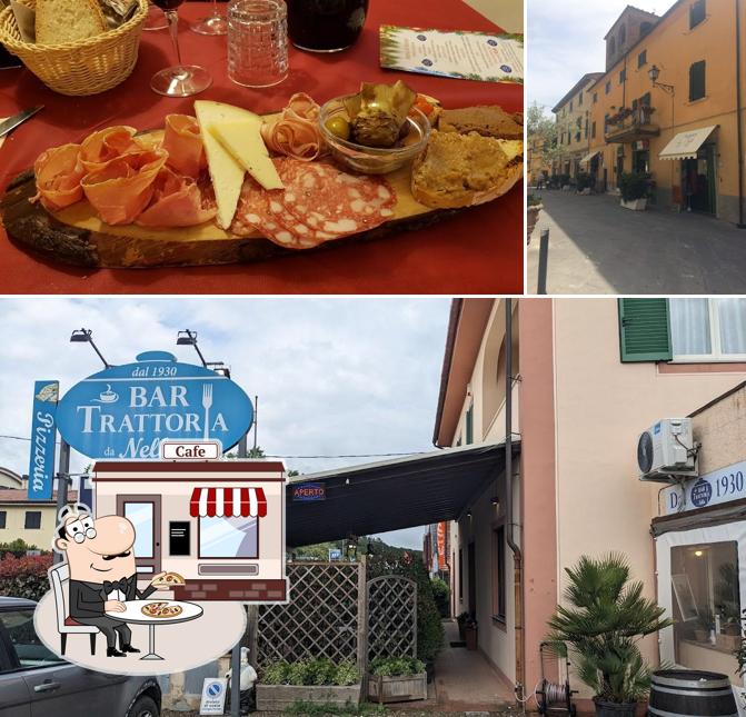 La esterno e cibo del ristorante