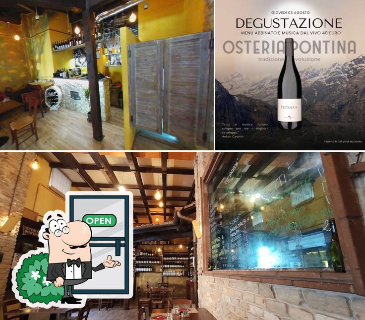 Questa è la foto che raffigura la esterno e bevanda di Osteria Pontina Latina