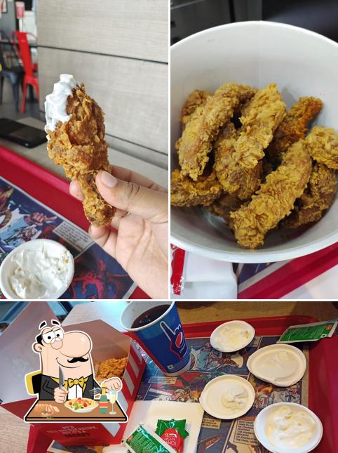 Fried chicken at KFC
