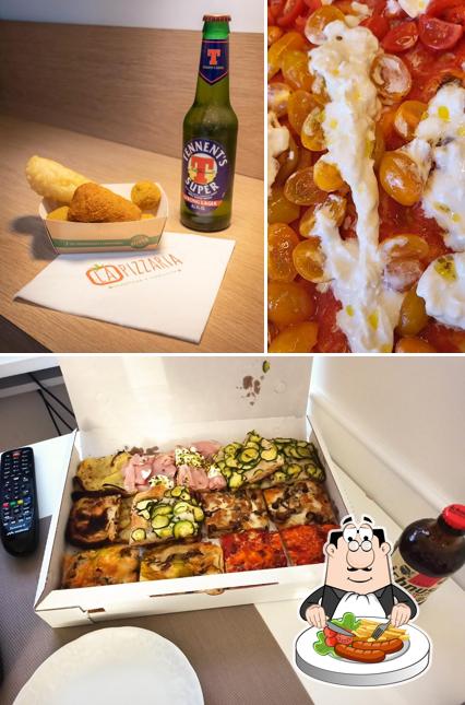 La foto di cibo e birra da La Pizzaria - Pizzeria a Taglio Labaro