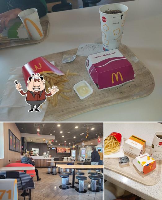 Dai un’occhiata alla foto che raffigura la cibo e interni di McDonald’s