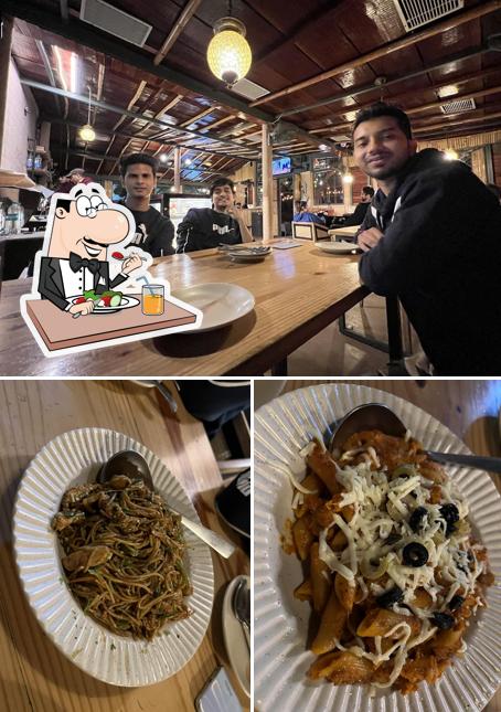 Check out the picture depicting food and interior at Bistro Nirvana Express