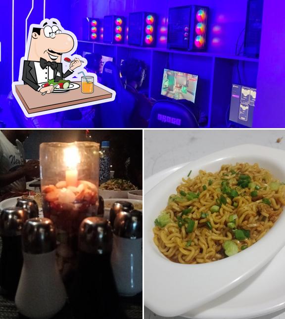 The image of food and bar counter at Rich moon restaurant
