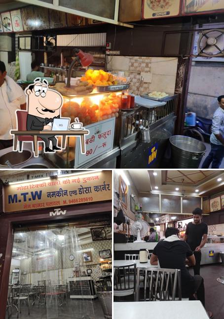 The interior of MTW Namkeen & Dosa Corner