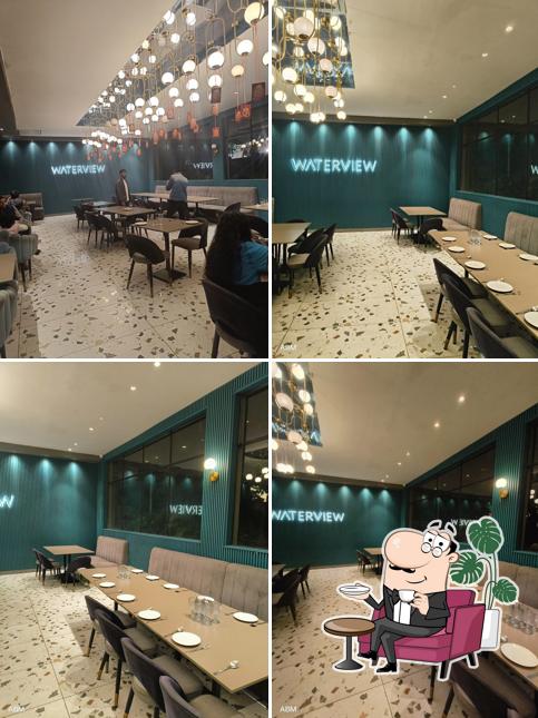 Take a seat at one of the tables at Waterview