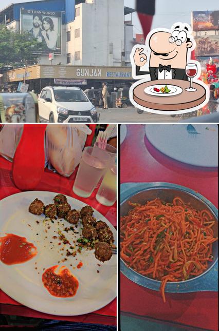 This is the image depicting food and exterior at Gunjan Sweets & Restaurant