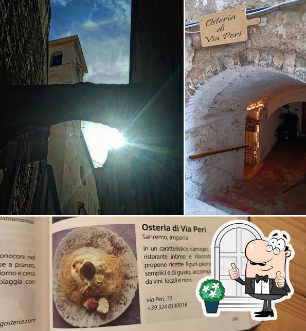 La foto della esterno e cibo di Osteria di Via Peri