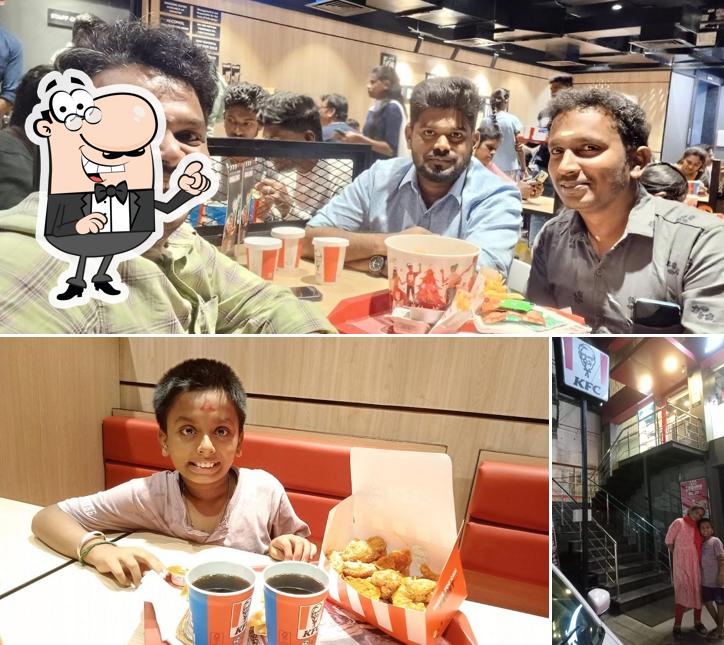 Take a seat at one of the tables at KFC