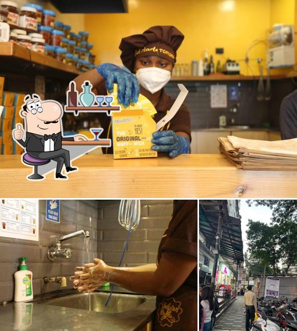 Check out the image displaying interior and exterior at The Belgian Waffle Co