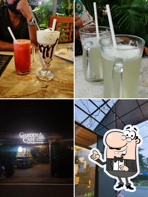 The picture of exterior and drink at Garden Cafe The Pepper Lounge