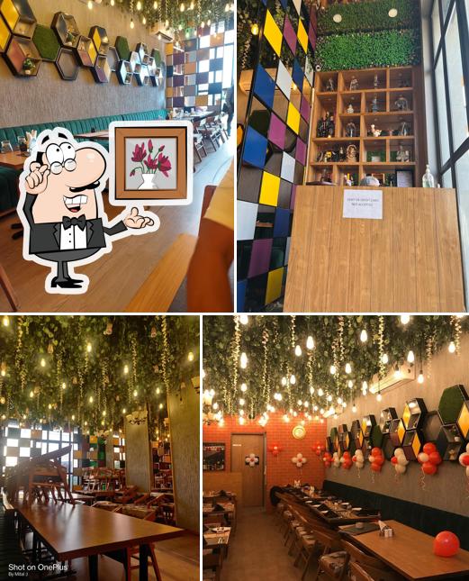 Take a seat at one of the tables at Ranu's Kitchen