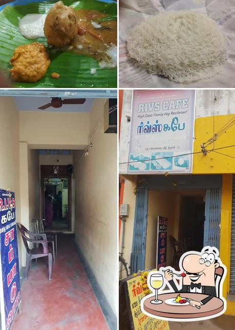 Among various things one can find food and interior at RIVS CAFE