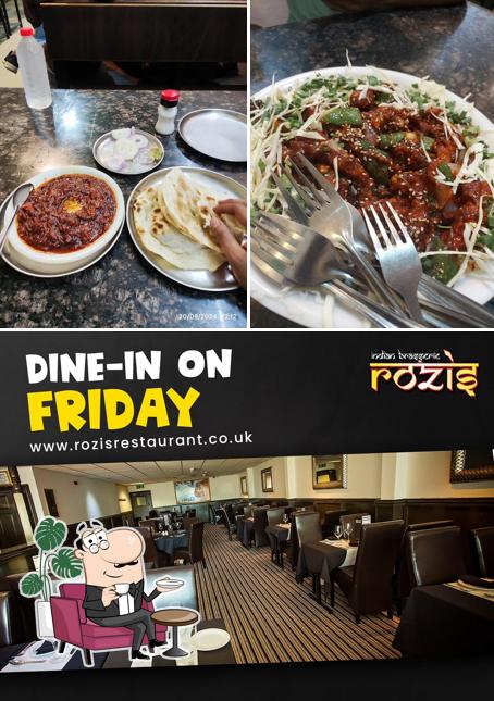 The photo of interior and food at ROZI RESTAURANT