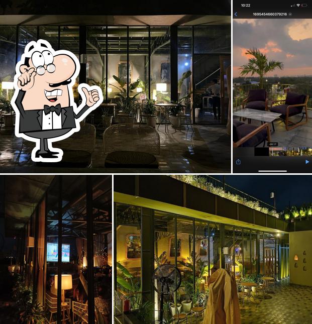 Take a seat at one of the tables at Savanna Sky Lounge & Bar