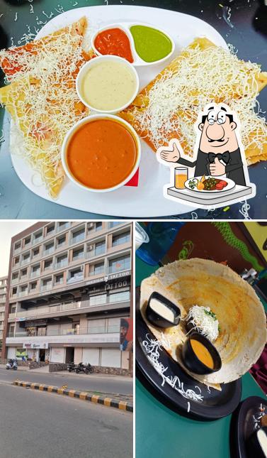 The image of food and exterior at Dosa House Express