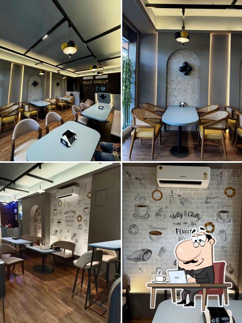 The interior of Helly & Chilly Cafe