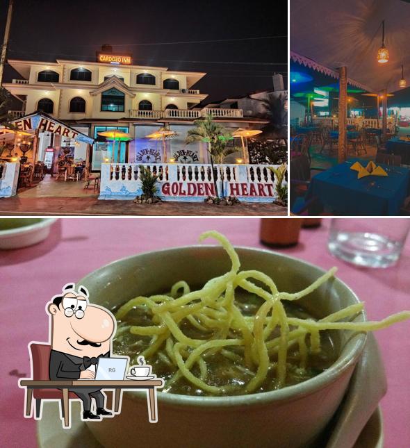 The picture of Golden Heart’s interior and food