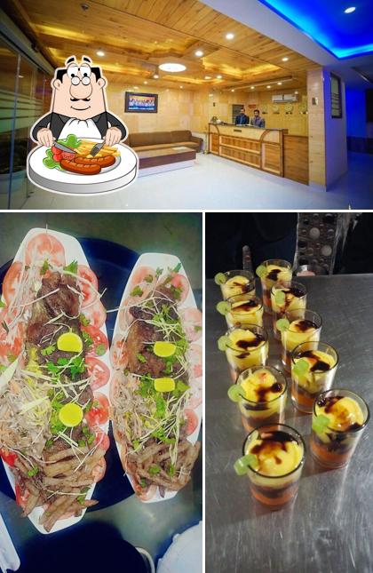 The image of food and interior at Blossom Hill Retreat Manali